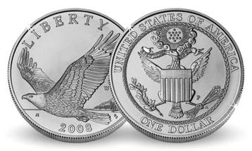 Zilveren 1 Dollar Bald Eagle 2008 USA - Proof, Verzenden