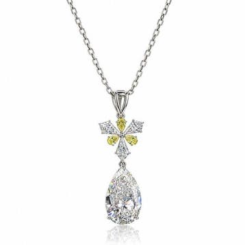 Hanger - 14 karaat Witgoud - 5.33ct. tw. Diamant (Lab-grown)