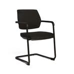Nieuwe zwarte comfort vergaderstoelen met zwart sledeframe, Huis en Inrichting, Zwart, Nieuw, Ophalen of Verzenden, Stof