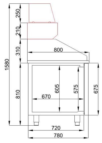 Combisteel Pizzawerkbank | 380L | 2 Deuren (en600x400) | -2°, Ophalen of Verzenden, Nieuw