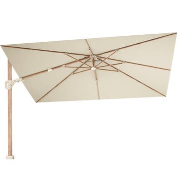 Challenger T2 premium parasol 260x350 cm teak champagne, Tuin en Terras, Ophalen of Verzenden, Nieuw