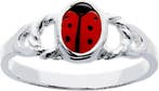 Lilly ring met lieveheersbeest - zilver - rood - maat 13.25, Verzenden, Nieuw