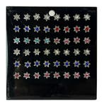 Oorbellen, studs zilver met een Davidster en een gekleur..., Nieuw
