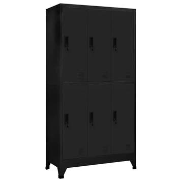 vidaXL Lockerkast 90x45x180 cm staal zwart, Verzenden, Nieuw