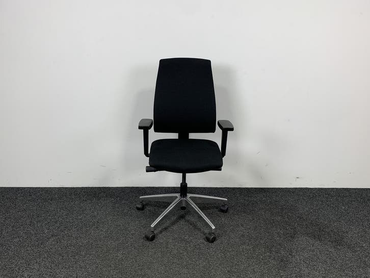 Bureaustoel Interstuhl Zwarte Stof Chroom Onderstel, Huis en Inrichting, Bureaustoelen, Bureaustoel, Gebruikt, Ergonomisch, Ophalen of Verzenden