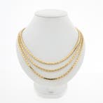 Massief gouden damescollier met staafjes (Ketting), Ophalen of Verzenden, Gebruikt, Overige kleuren, Goud