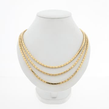 Massief gouden damescollier met staafjes (Ketting), Ophalen of Verzenden, Gebruikt, Goud, Goud