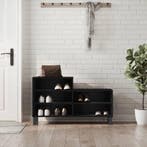 vidaXL Schoenenkast 102x36x60 cm bewerkt hout zwart, Verzenden, Nieuw