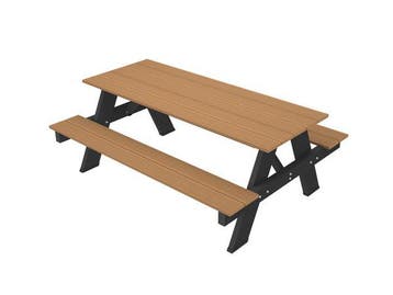 NewTechWood Picknicktafel met Zwart Onderstel, Bladmaat,, Nieuw