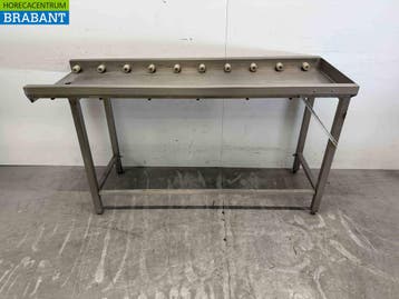 RVS Afvoertafel / rollenbaan tbv doorschuifvaatwasser 168 cm, Ophalen of Verzenden, Gebruikt