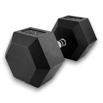 Hex dumbbell 38 kg - rubber halter, nieuw in doos, Verzenden, Nieuw