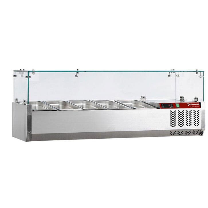 Gekoelde opzetstructuur 4x GN 1/3 -150mm, met glasopbouw, Zakelijke goederen, Horeca | Keukenapparatuur, Koelen en Vriezen, Verzenden