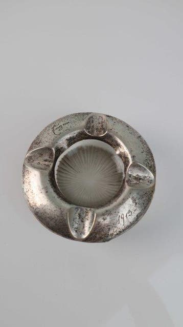 Asbak - Glas - Asbak glas zilver