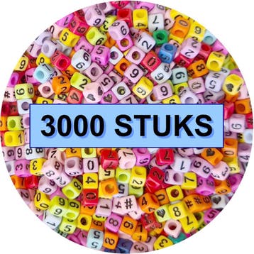 Fako Bijoux - Cijferkralen Vierkant Bulk - Number Beads -, Verzenden, Nieuw