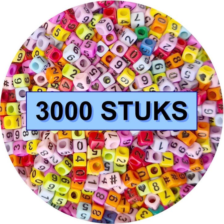 Fako Bijoux - Cijferkralen Vierkant Bulk - Number Beads -, Hobby en Vrije tijd, Kralen en Sieraden maken, Verzenden