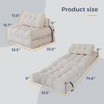 Opvouwbaar Slaapbank Stoel - Comfortabele Lounge Sofa Bed me, Verzenden, Nieuw