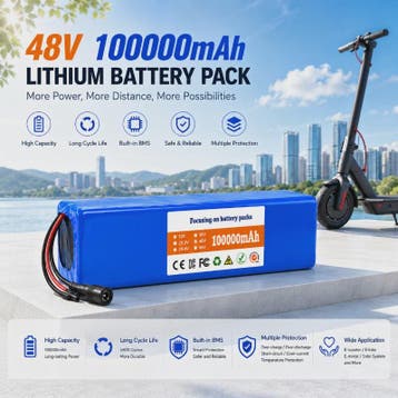 48V 100Ah Lithium Batterij Pack met BMS voor E-bike & Scoote, Audio, Tv en Foto, Accu's en Batterijen, Verzenden, Nieuw