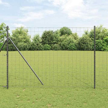 vidaXL Euro-hek met grondbevestiging 10 x 1,6 m PVC-Coated, Verzenden, Nieuw, IJzer