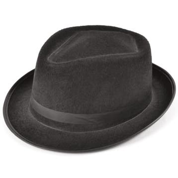 Zwart verkleed hoedje blues model voor volwassenen - Gangs.., Ophalen of Verzenden, Nieuw