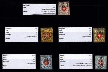Zwitserland 1850/1854 - CH - Rayon - kleine samenstelling, Gestempeld