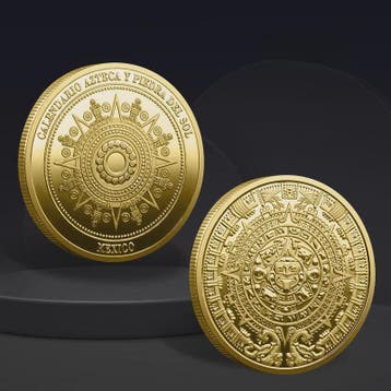 Maya Kalender Munt - Azteken Souvenir Coin Mexico, Antiek en Kunst, Verzenden
