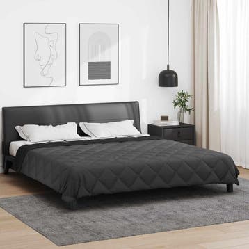 vidaXL Zomerdekbed 220 x 200 cm Zomer 200 gsm Zwart en, Verzenden, Nieuw, Zwart