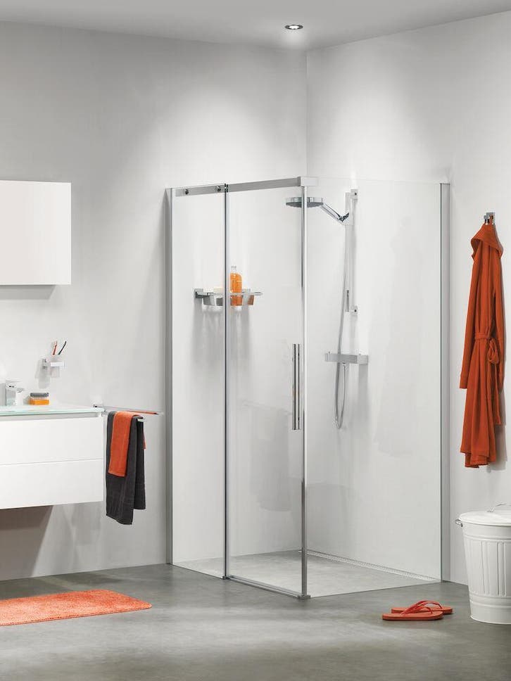 Sealskin Slider Schuifdeur met zijwand, 140x80mm, 8mm glas, Doe-het-zelf en Verbouw, Sanitair, Nieuw, Glas, Douche, Ophalen of Verzenden