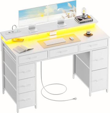 Bureau - Computertafel - Computerbureau - 120x50x74 cm - Wit, Huis en Inrichting, Bureaus, Verzenden, Zo goed als nieuw