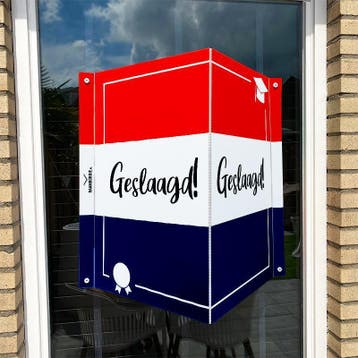 Raambord Geslaagd Nederlandse vlag, Hobby en Vrije tijd, Feestartikelen, Verzenden, Nieuw, Feestartikel, Overige