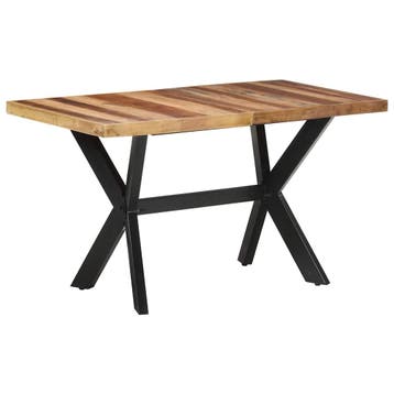 vidaXL Eettafel 140x70x75 cm massief hout met honingkleurige, Verzenden, Nieuw