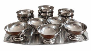 Pour 12 personnes - Dessertservies (13) - Staal, Roestvrij,