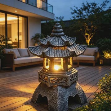Chinese Pagode Solar Tuinlamp - Zen Stijl Steen Lantaarn voo, Verzenden, Nieuw