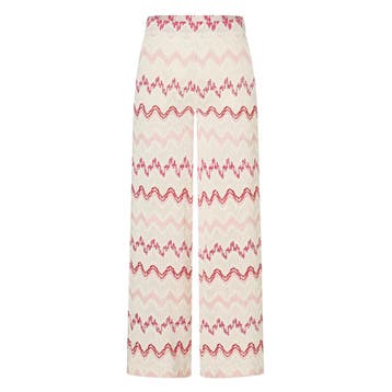 MAC • gehaakte Palazzo pantalon roze • 36, Verzenden, Beige, MAC, Nieuw
