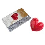 Martellato Chocolade Holvorm Diamant Hart (6x) 70x66x20mm, Verzenden, Nieuw