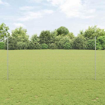 vidaXL ingegraven hekpalen 44 st zilver 200 cm Gepoedercoat, Verzenden, Nieuw