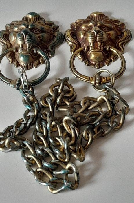 Wandbord - Verguld messing - wanddecoratie, Antiek en Kunst, Curiosa en Brocante