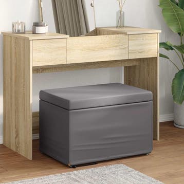 vidaXL Kruk Grijs 61 x 41 x 40 cm Nepleer en Gefabriceerd, Verzenden, Nieuw