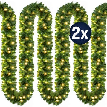 Kerstslinger 10m In-/Outdoor , Set van 2 (Kerst artikelen), Verzenden, Nieuw