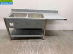 RVS Spoeltafel dubbele spoelbakken Premium-line 180 cm, Ophalen of Verzenden, Nieuw zonder verpakking