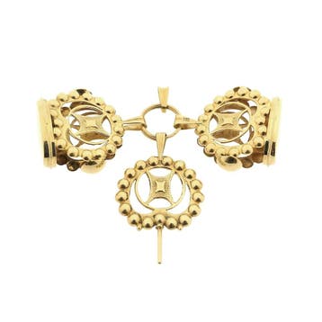 Antiek gouden hanger van een horlogesleutel (voor aan een..., Ophalen of Verzenden, Gebruikt, Goud, Overige merken