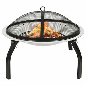 vidaXL Vuurschaal en barbecue 2-in-1 met pook 56x56x49 cm, Verzenden, Nieuw