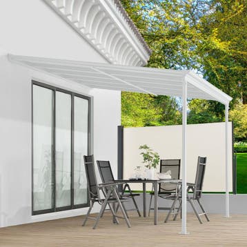 Terrasdak / Overkapping - Borneo - 3 x 3 m - Wit, Tuin en Terras, Overkappingen, Verzenden, Nieuw