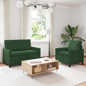 vidaXL Bankstel 2 st Jungle Groen Stof, Verzenden, Nieuw, Stof, Minder dan 150 cm