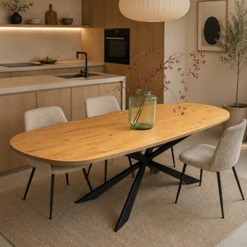 DS4U Marcus kunststof deens ovale eettafel eiken 240 cm, Ophalen of Verzenden, Nieuw