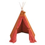 Cognac boho tipi tent van katoen en hout voor warme speel..., Ophalen of Verzenden, Nieuw