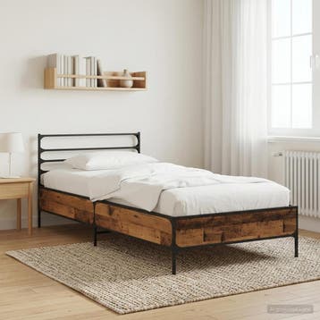 vidaXL Bedframe Oud hout 80 x 200 cm Bewerkt hout, Eenpersoons, Bruin, Verzenden, Nieuw