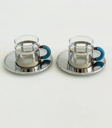 Alessi - Michael Graves - Koffieservies (2) - Staal, Glas,