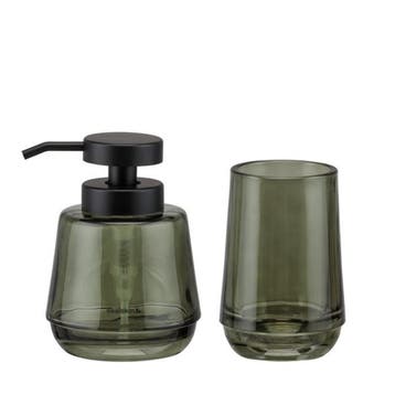 Badkamerset - Zeepdispenser 380 ml / Tandenborstelbeker, Ophalen of Verzenden, Nieuw