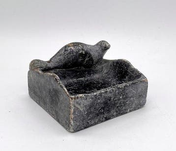 Olielamp - Zwarte zeepsteen - Groenlandse Inuit Qulliq