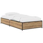 vidaXL Bedframe Artisanaal eiken 80 x 200 cm Bewerkt hout, Huis en Inrichting, Slaapkamer | Bedden, Verzenden, Nieuw, Bruin, Hout